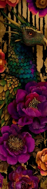 Free printable dragon bookmark featuring gold beak dragon